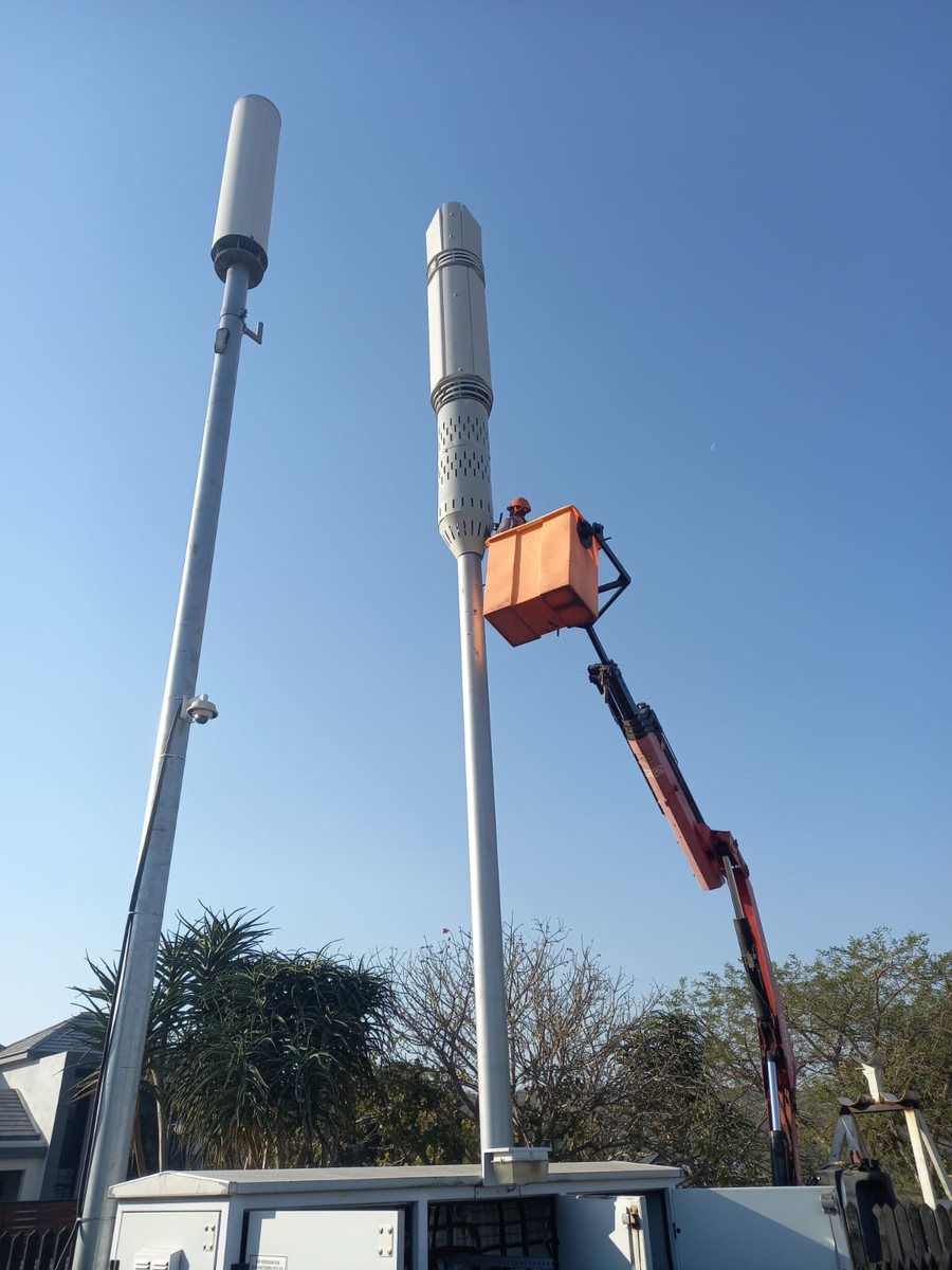 Lamp tower installation in a peri-urban area